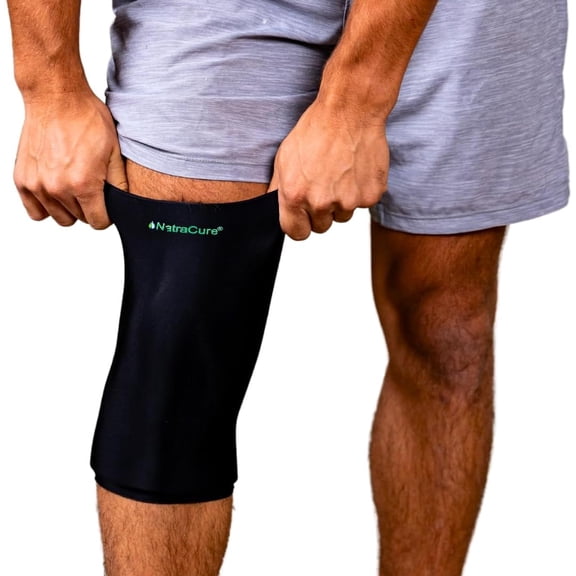 NatraCure Cold Therapy Gel Sleeve Wrap – Flexible Reusable Ice Pack Compression Sleeve for Elbow, Knee, Ankle & Calf – Large