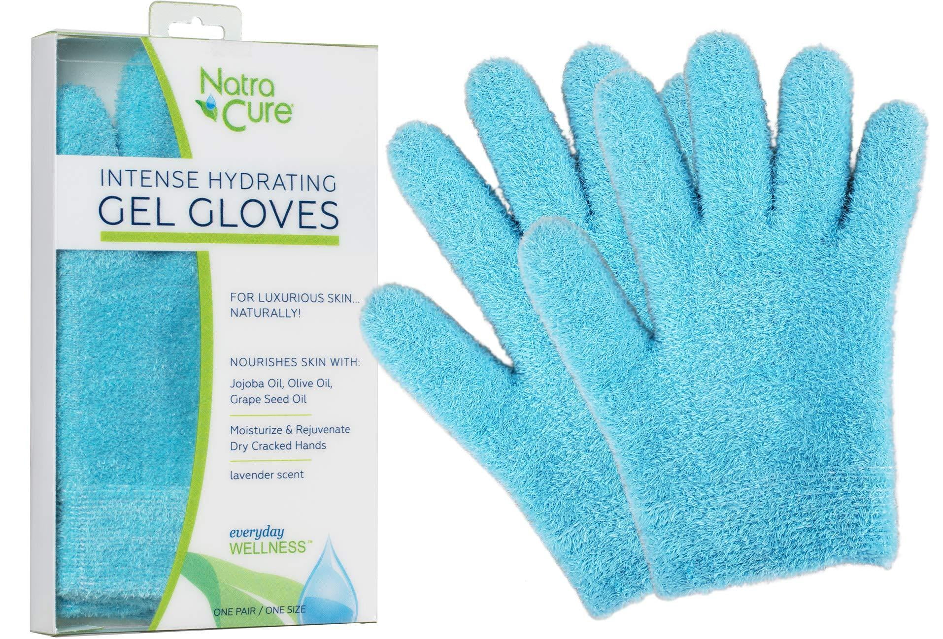 NatraCure Moisturizing Gel Gloves (For Dry, Cracked Skin, Aging Hands, Cuticles, Eczema, After