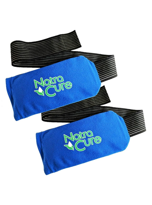 NatraCure Universal Cold Pack Ice Wrap - Cold Ice Pack w/Strap for Injuries - Reusable Cold Ice Pack for Shoulder, Neck, Head, Ankle, Leg, Foot, Hand, Wrist, Arm, Elbows & Ice Wrap for Knees - 2 PK