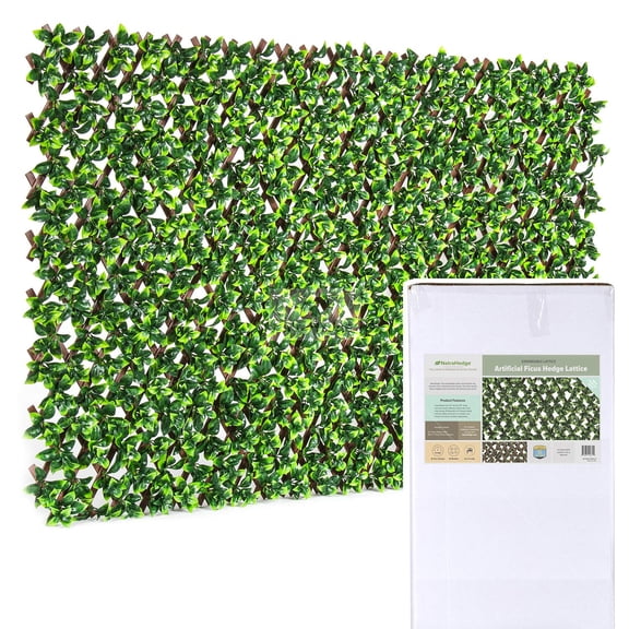 NatraHedge Artificial Ficus Leaf Expandable Privacy Lattice