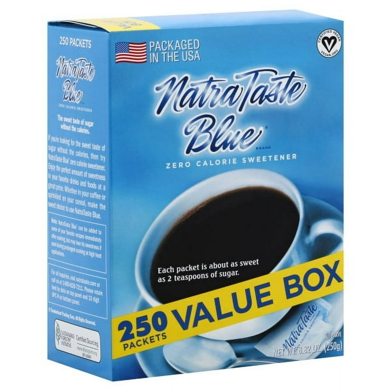 NatraTaste Blue Sugar-Free Zero Calorie Sweetener, Value Box, 250