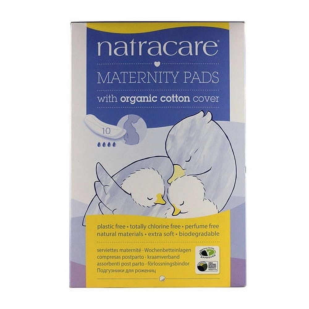Natracare Maternity Pads With Organic Cotton Cover For Womens, 10 Pads