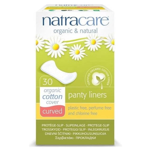 Natracare Natural Organic Cotton Curved Panty Liners, 30 Count