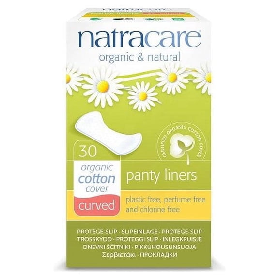 Natracare Natural Organic Cotton Curved Panty Liners, 30 Count