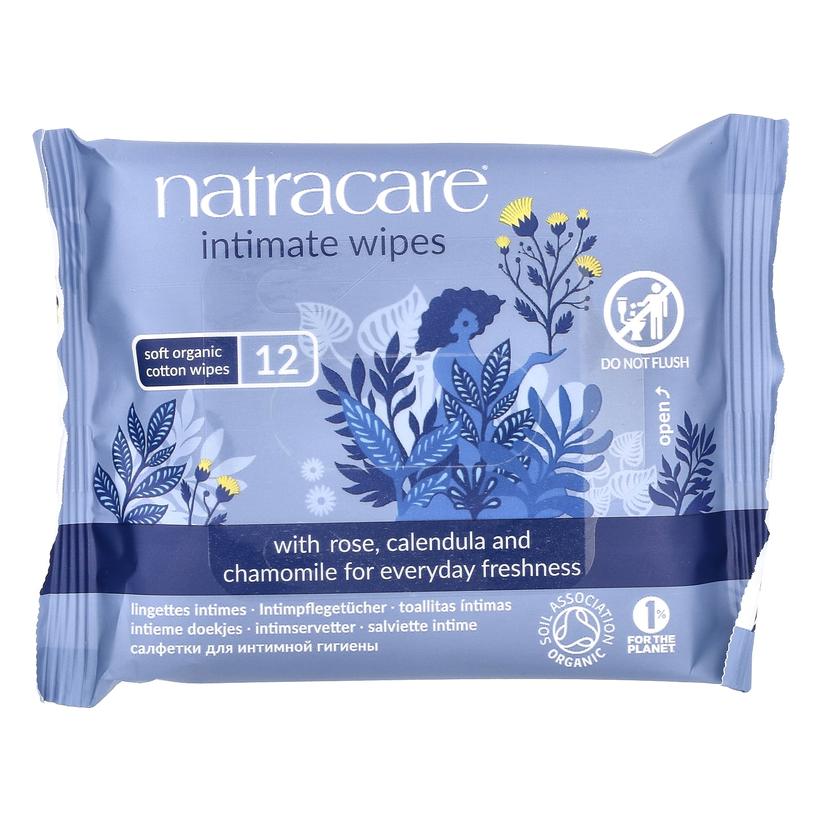 Natracare Natural Organic Cotton Intimate Wipes, 12 Ct
