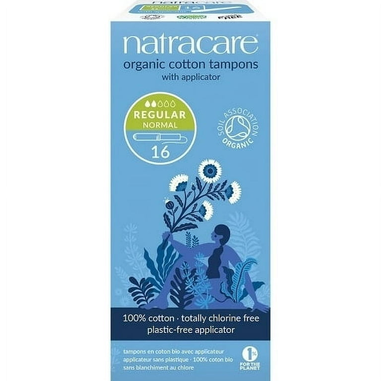 Natracare Organic All Cotton Tampons with Applicator Regular 16 ea