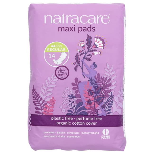 Natracare Natural Organic Maxi Pads, Regular, 14 Ct