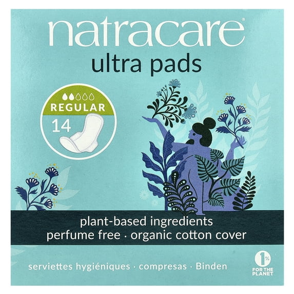 Natracare Natural Ultra Pads with Wings, Regular 14 ea