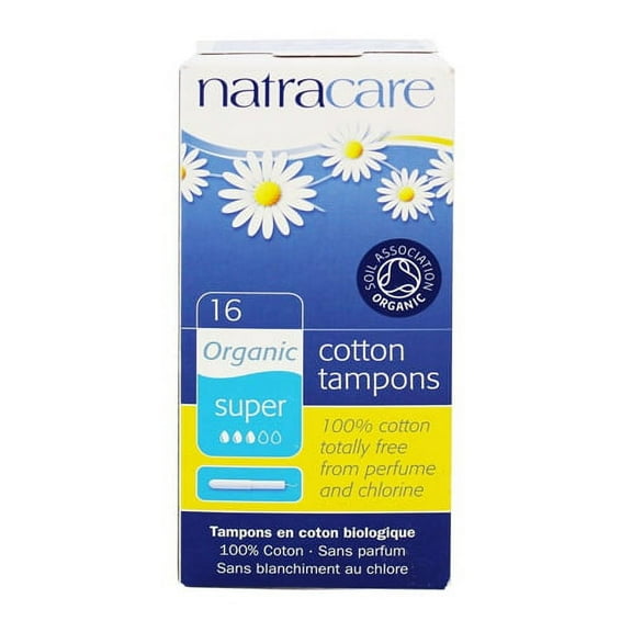 Natracare Organic 100% Cotton Tampons For Women, Super, 16 Ea, 3 Pack
