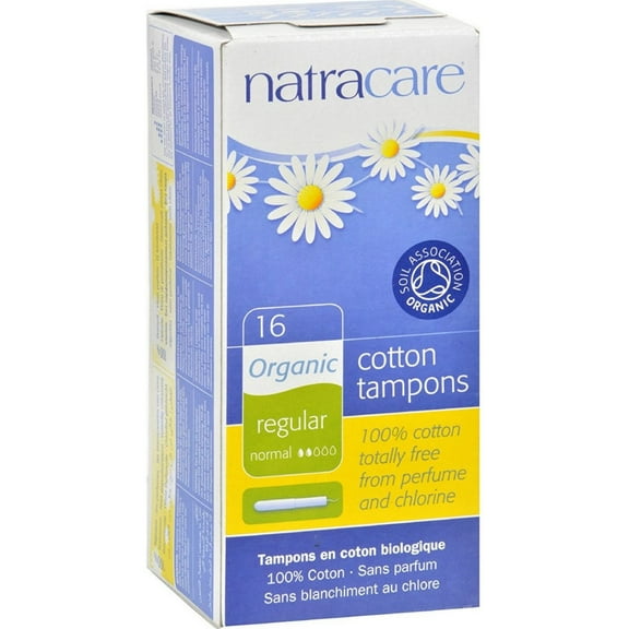 Natracare Organic All Cotton Tampons with Applicator, Regular 16 ea (Pack of 3)