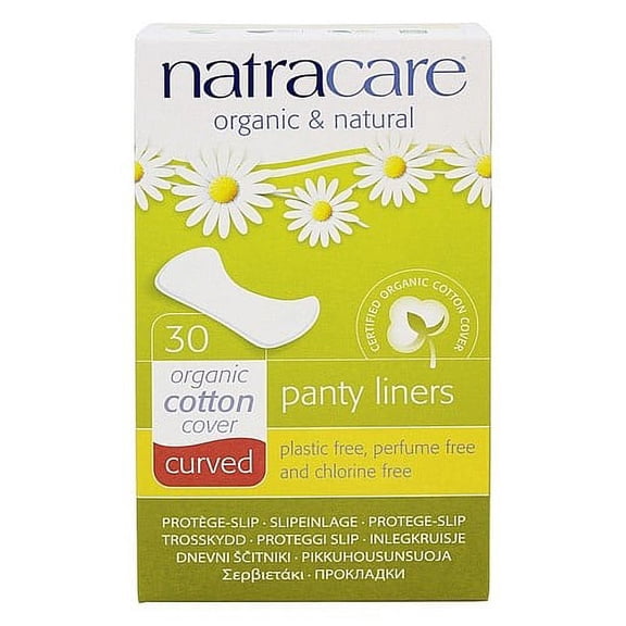 Natracare Organic and Natural Curved Panty Liners, Unscented, 30 Ct