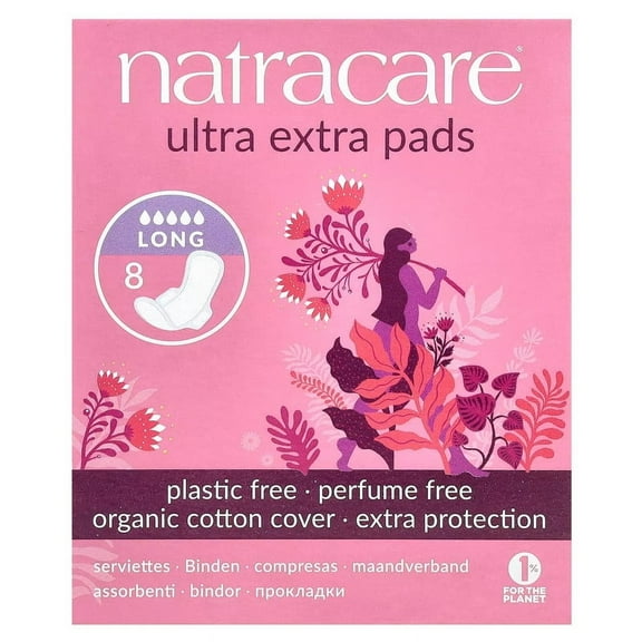Natracare Ultra Extra Pads, Long, 8 Pads