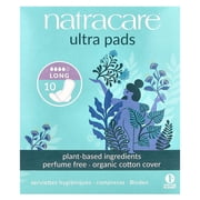 Natracare Natural UItra Pads w/wings - Long w/organic cotton cover - 10 Pack