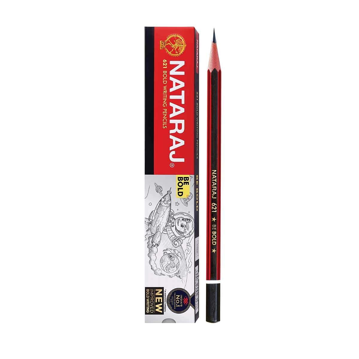 Natraj 621 Be Bold Pencil Pack Of 10 Box-100 Pencil,Black