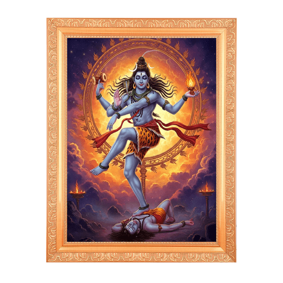Natraja Bholenath Alluring Art Digital Print Photo In Wallhanging Artwork Frame {11 x 14 Inches} OR {27.94 X 35.56 Cm's} Religious Gifting