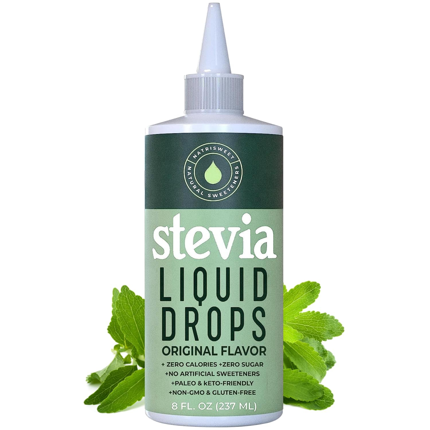 NatriSweet Liquid Stevia Drops 8 fl oz, Liquid Sweetener, Sugar Free, Helps Sugar Levels 1823 Drops