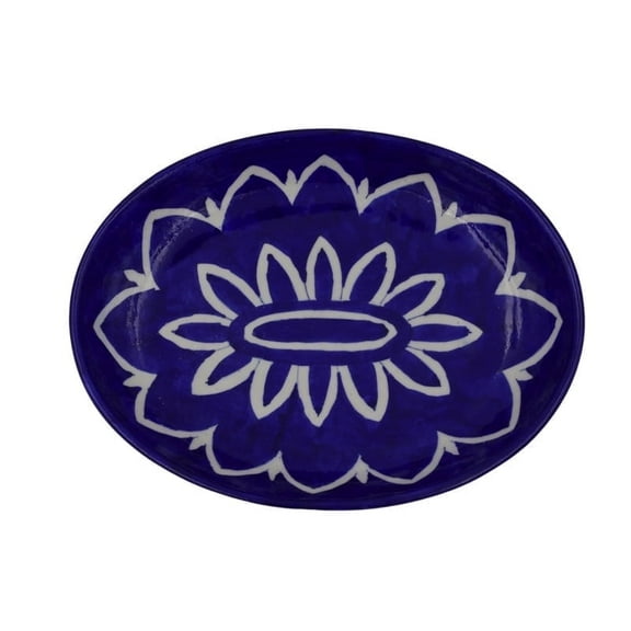 Natriel Blue & White Floral Pottery Jar  Versatile Gift Idea for Any Occasion (12 cm)