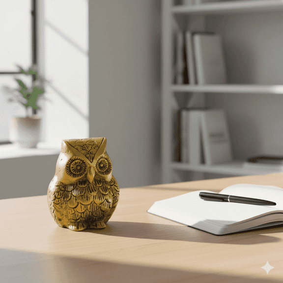 Natriel Exquisite Brass Owl Sculpture - Handcrafted Timeless Charm
