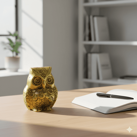 Natriel Exquisite Brass Owl Sculpture - Handcrafted Timeless Charm