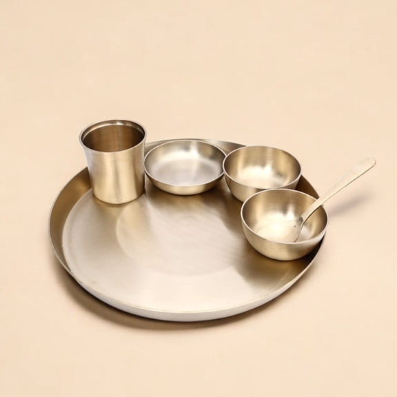 Natriel Dinner Set Pure Kansa Bronze Matte Finished 6 Pcs