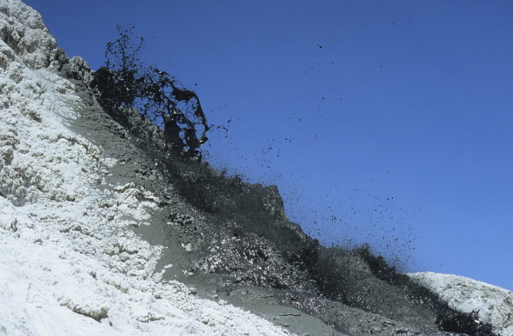 Natrocarbonatite lava flow from flank of hornito at Ol Doinyo Lengai volcano Tanzania Africa Canvas Art - Richard RoscoeStocktrek Images (18 x 12)