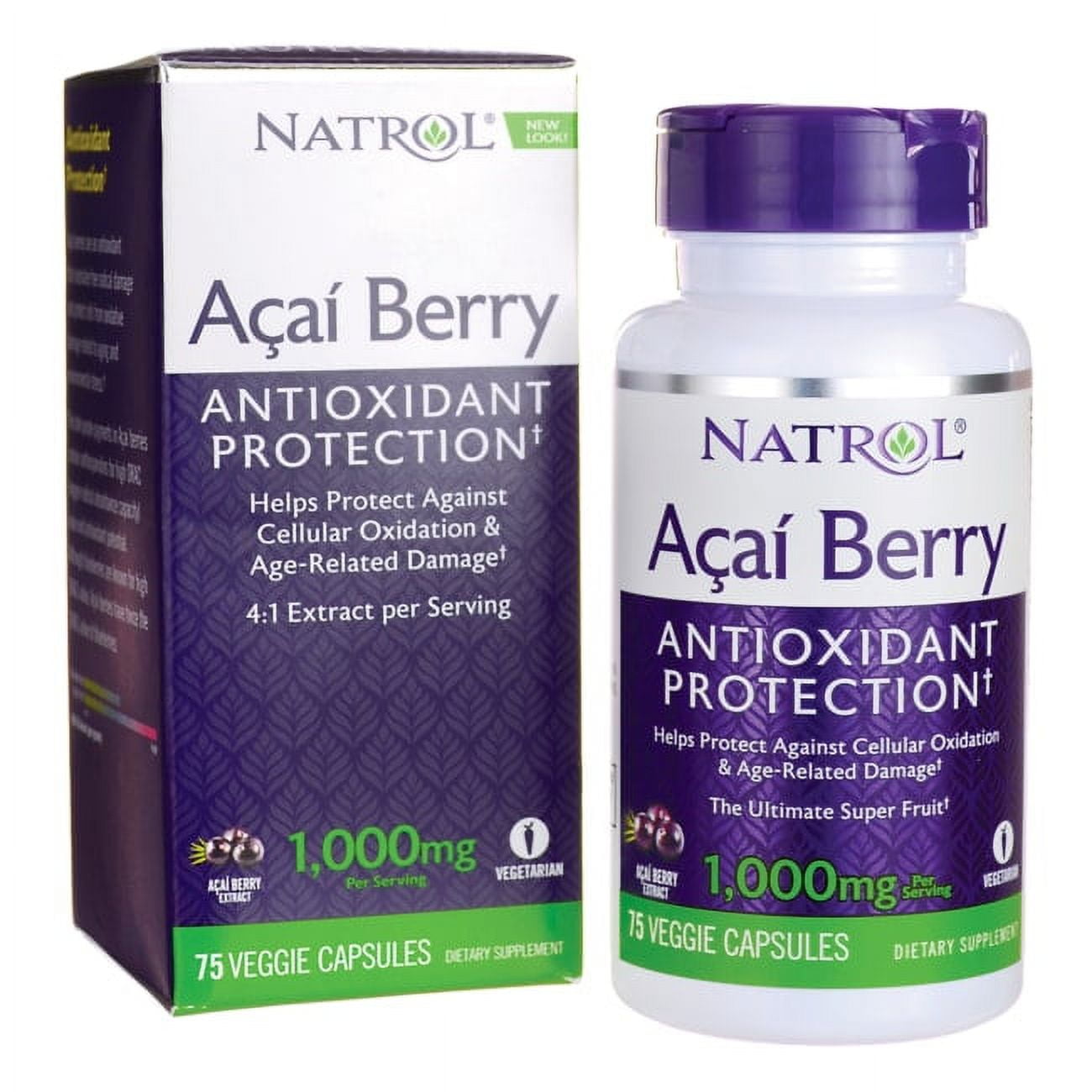 Natrol Acai Berry 1,000 mg 75 Veg Caps