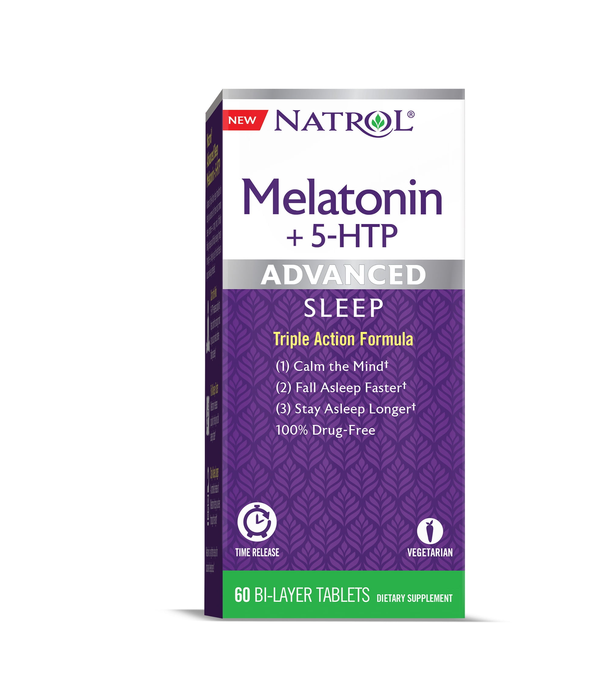 Natrol Advanced Sleep Melatonin + 5 HTP Bi-Layer Tablets, 60 Ct