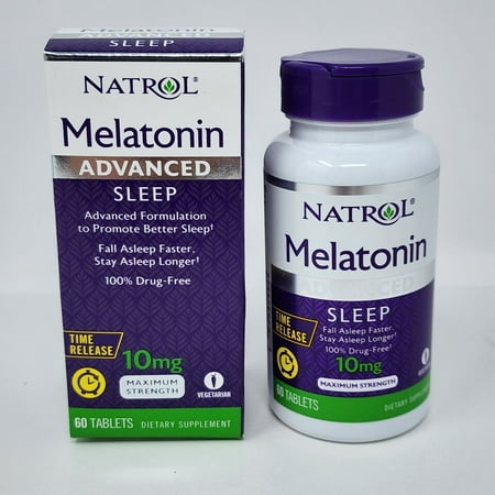 Natrol Advanced Sleep Melatonin Tablets, 10Mg, 60 Ct, 12-Pack