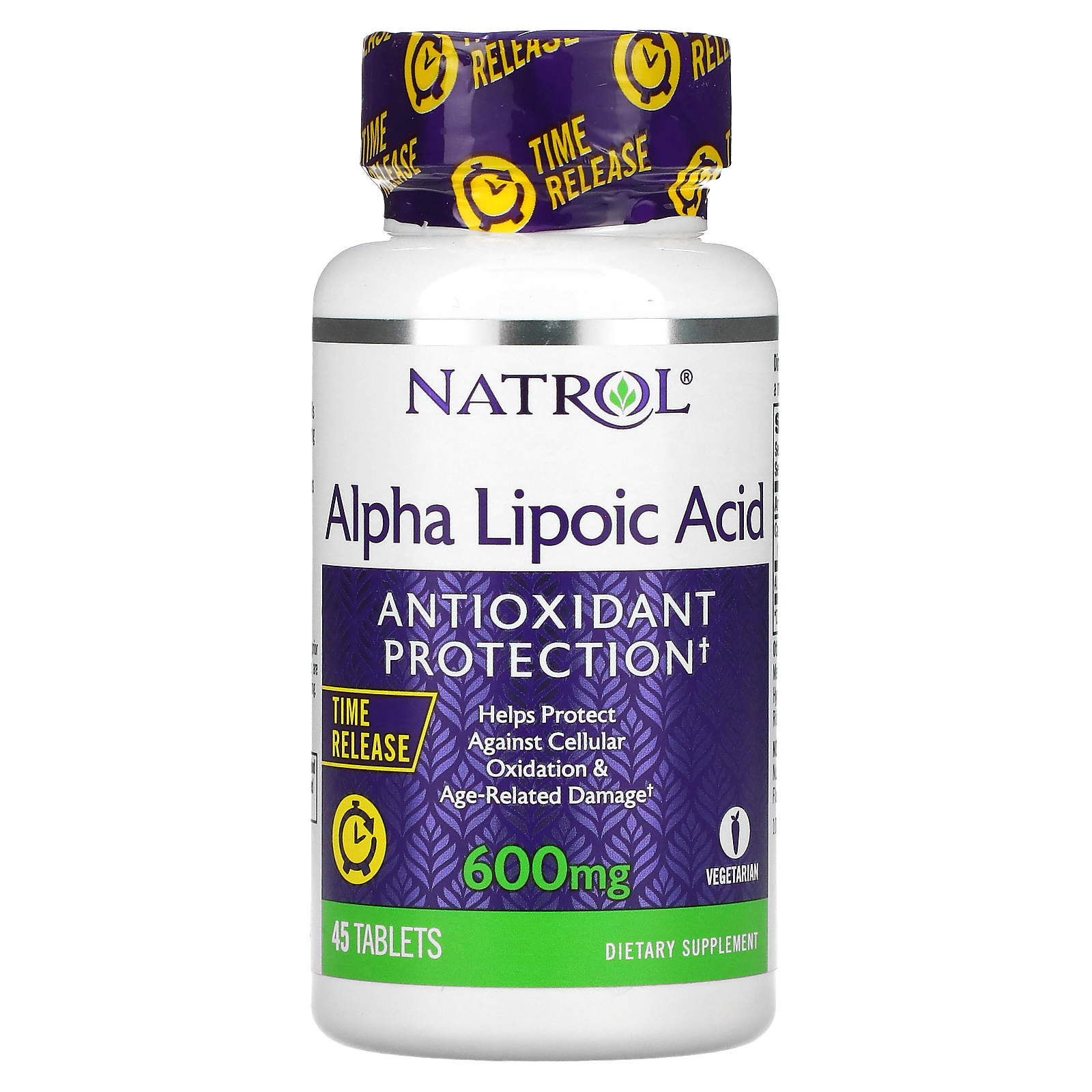 Natrol, Alpha Lipoic Acid, Time Release, 600 mg, 45 Tablets
