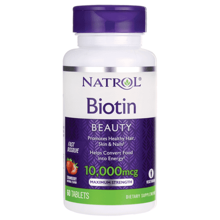 Natrol Biotin 10,000 mcg Fast Dissolve Tablets, Strawberry 60 ea