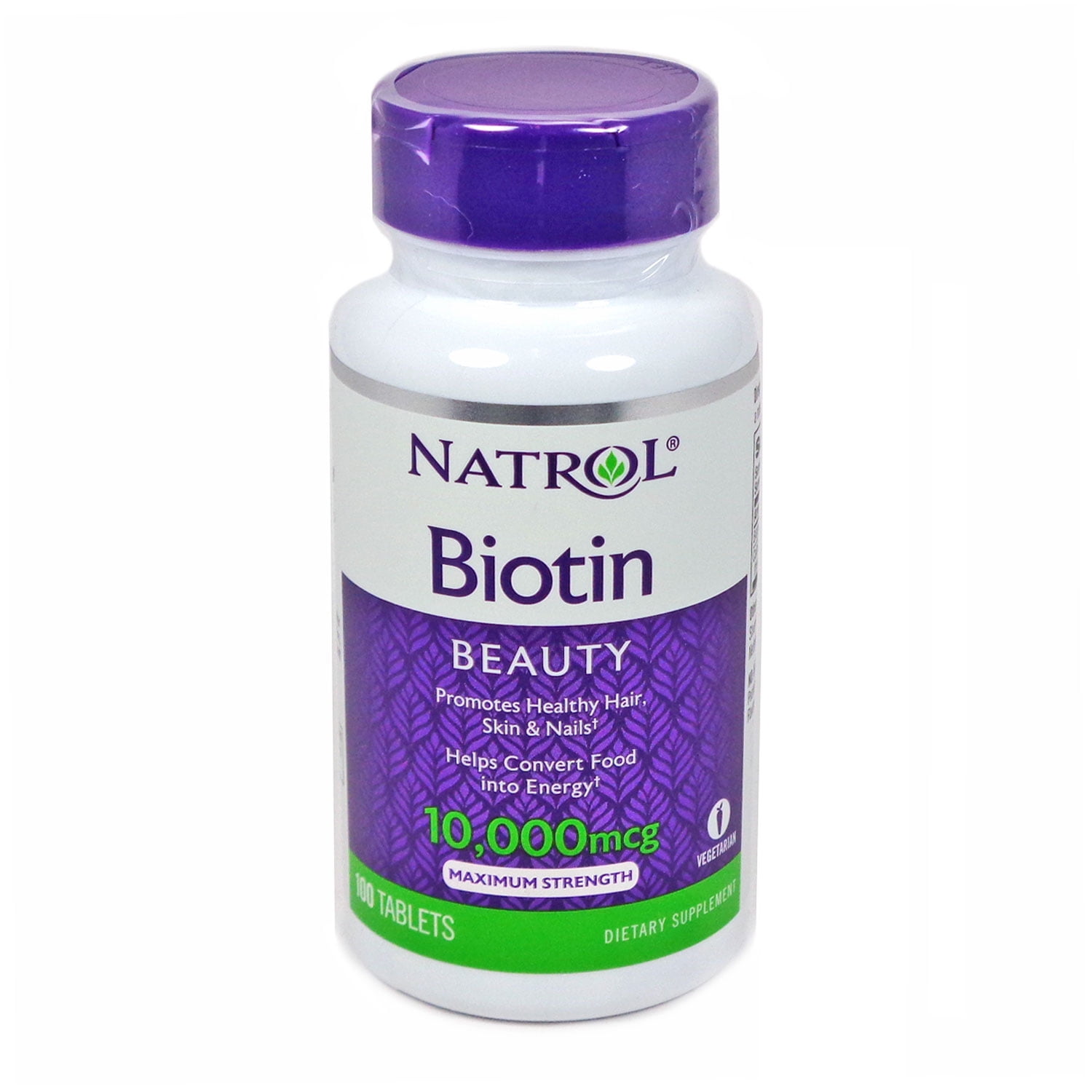 Natrol Biotin 10000 mcg 100 Tablets Hair Skin and Nails - Walmart.com