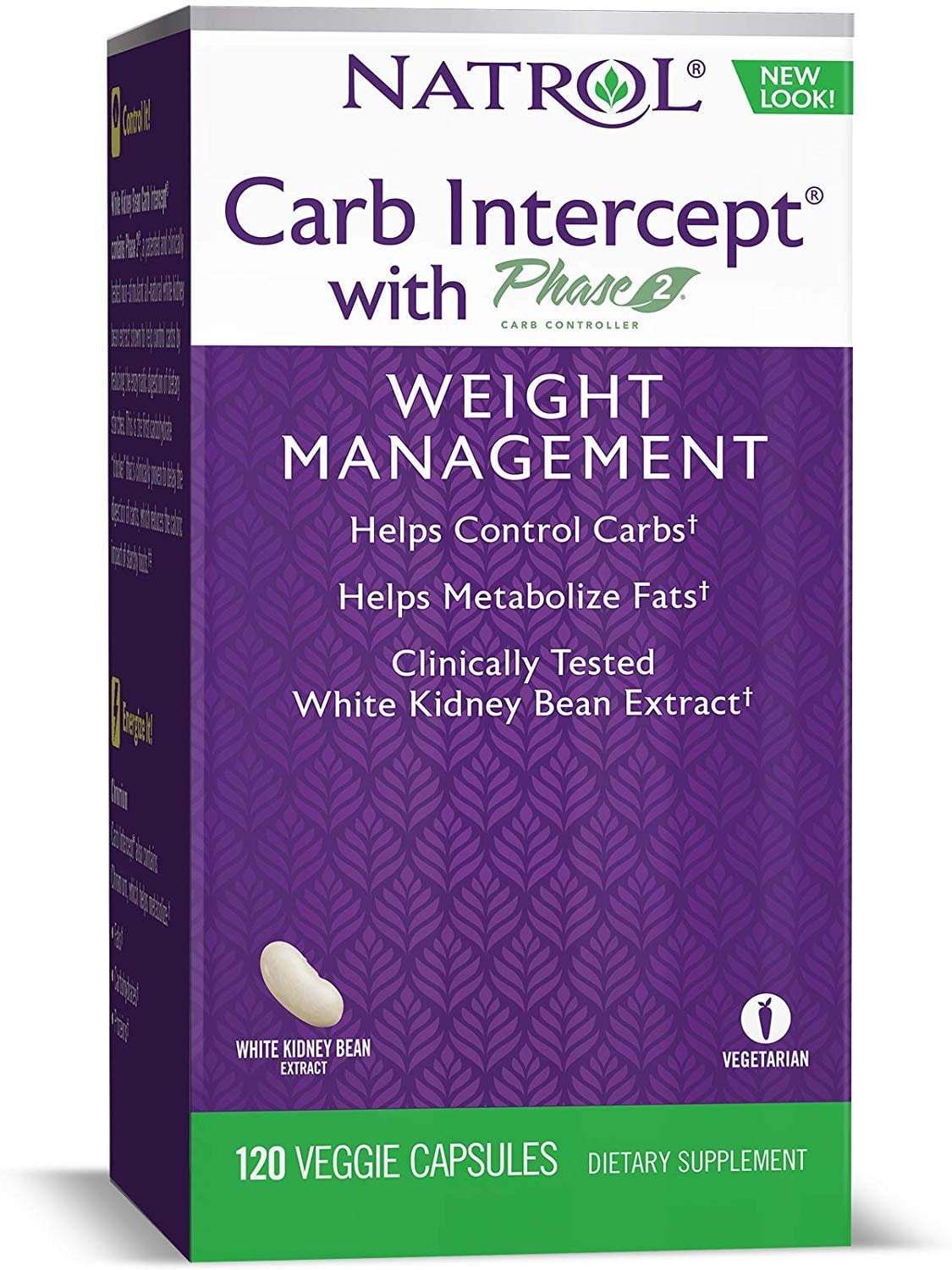 Natrol Carb Intercept with Phase 2 Carb Controller Capsules, White