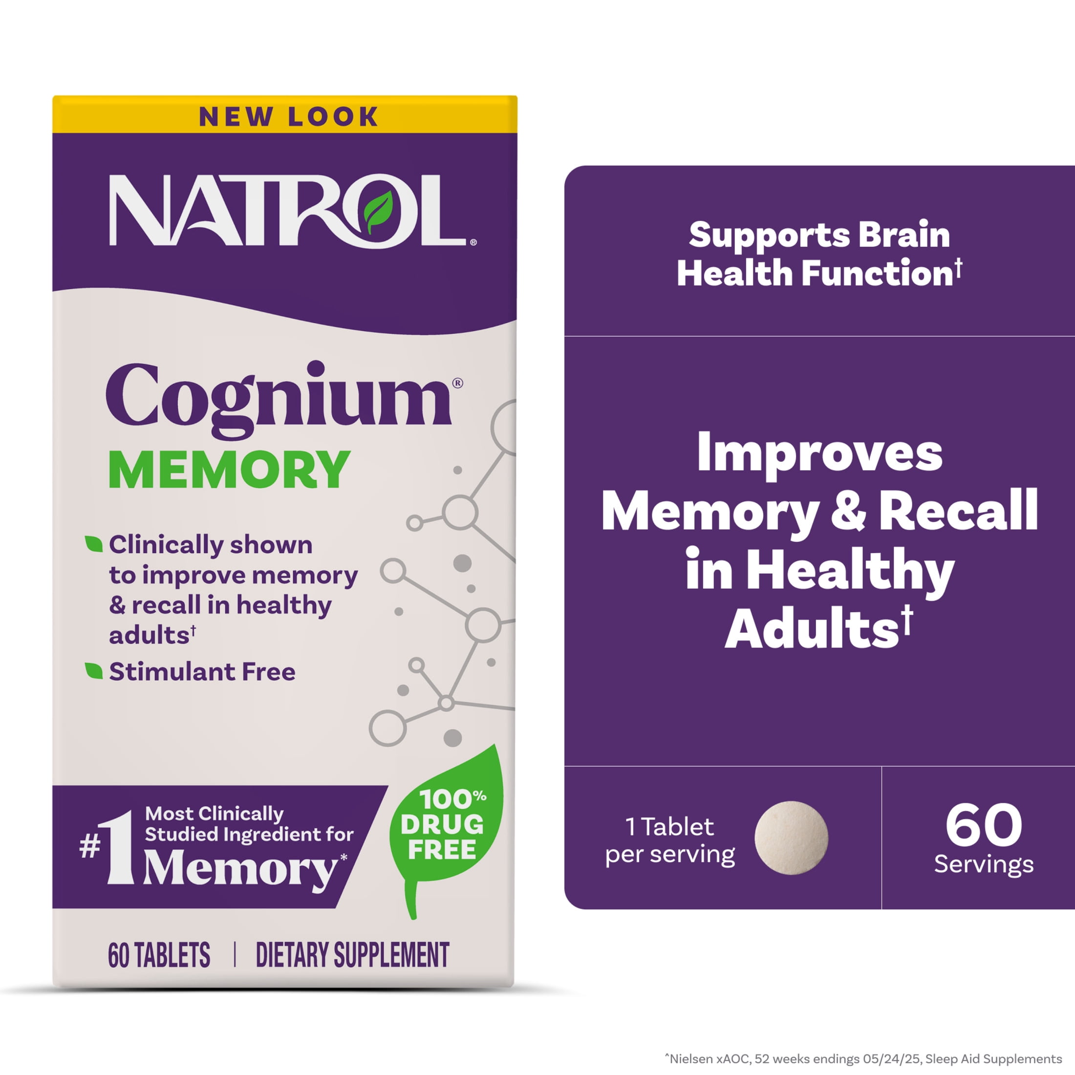 Natrol Cognium Memory Tablets Dietary Supplement for Brain