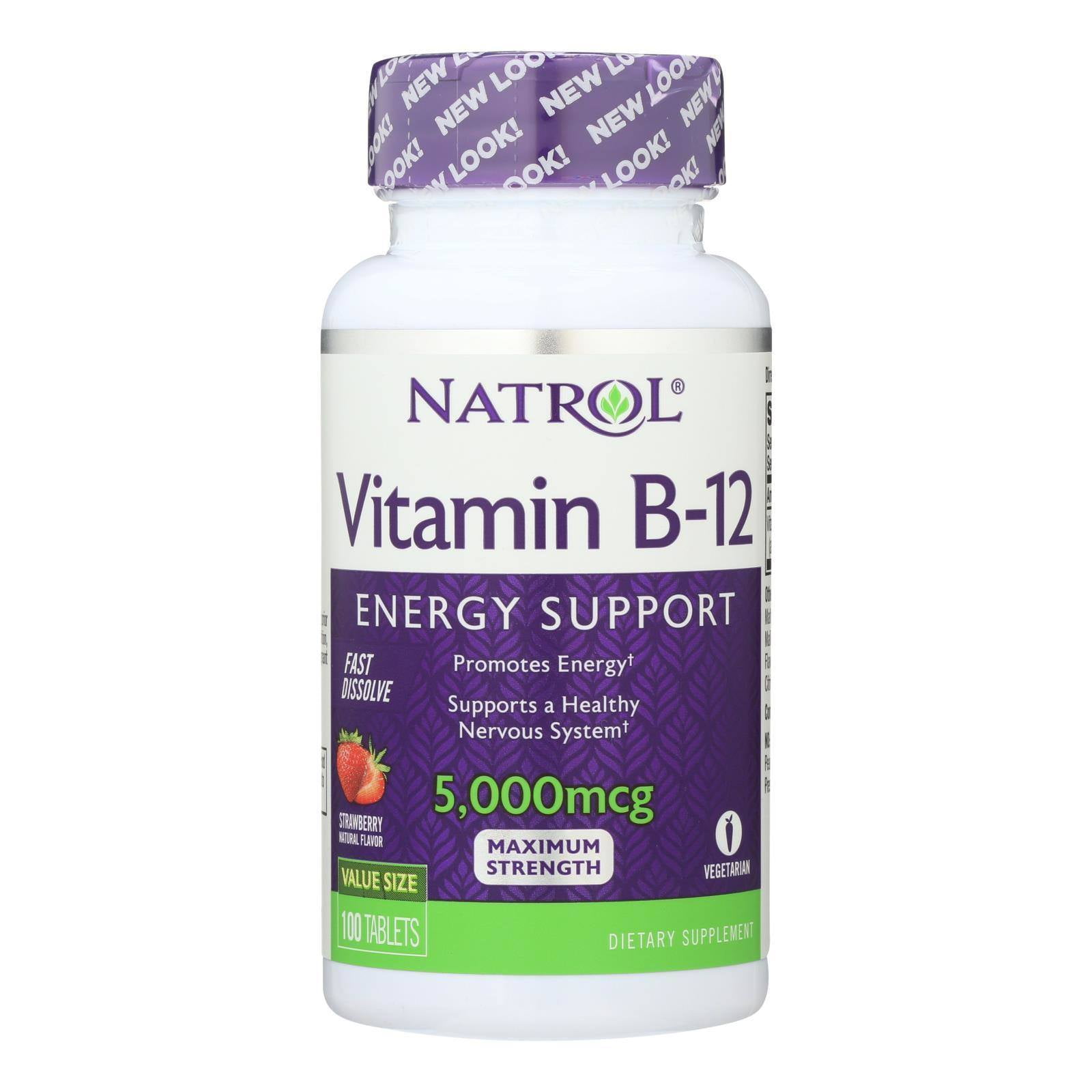 Natrol Vitamin B12 Fast Dissolve Tablets, Strawberry flavor