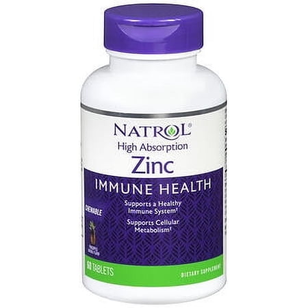 Natrol High Absorption Zinc Chewable Tablets, 60 Ct