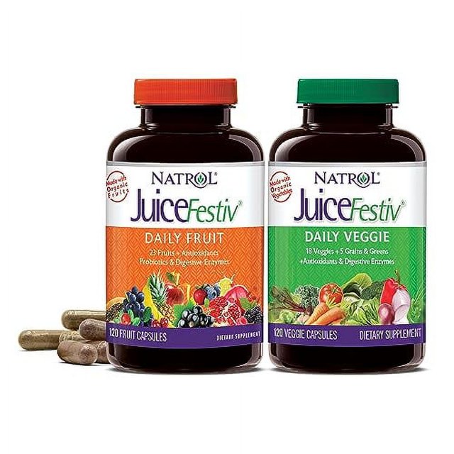 Natrol JuiceFestiv Daily Fruit And Veggie with SelenoExcell and Whole