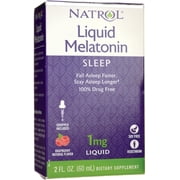 Natrol Liquid Melatonin 1mg Sleep Aid Drug-Free, Raspberry, 2 oz, 2-Pack