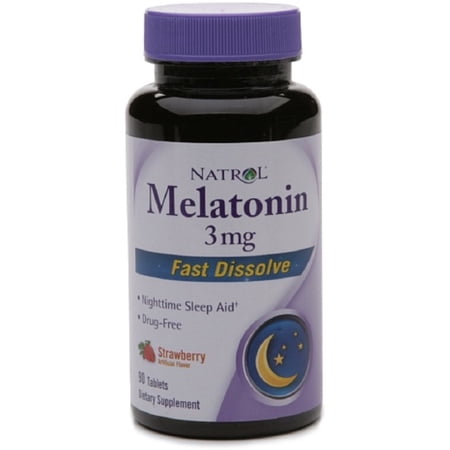 Natrol Melatonin 3mg Fast Dissolve, Tablets 90 ea (Pack of 4)
