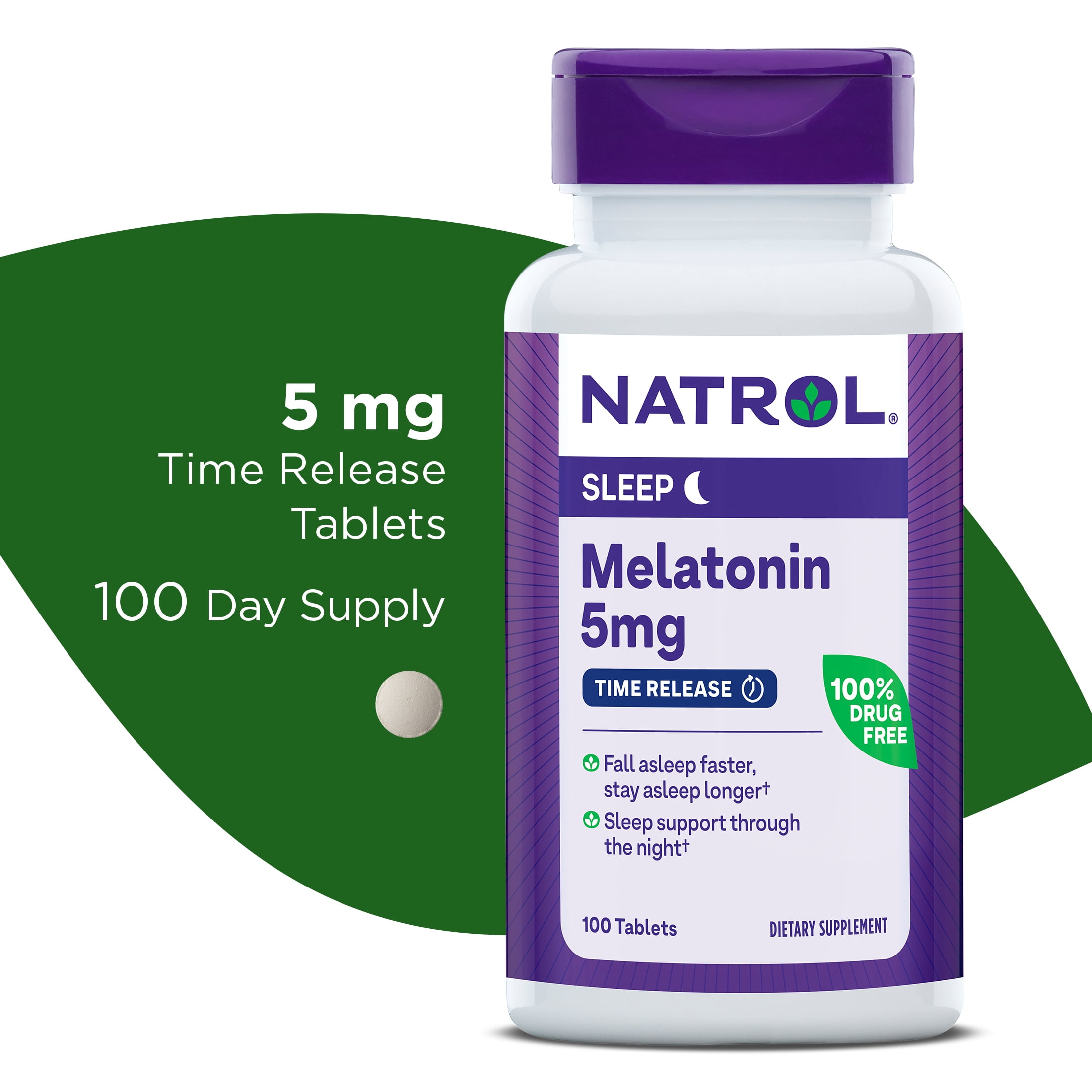 Natrol Melatonin 5mg, Fast Health Support, Adult Sleep Aid, Time ...