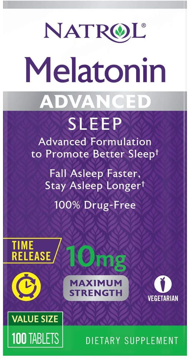 Natrol Melatonin Advanced Sleep Tablets with Vitamin B6, Helps You Fall