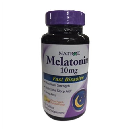 Natrol Melatonin Fast Dissolve 10 Mg Tablets, Citrus Punch - 60 Ea, 2 Pack