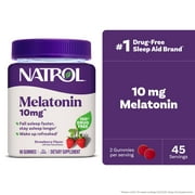 Natrol® Melatonin Gummies, Sleep Support for Adults, Strawberry Flavor, 10mg, 90 Count