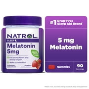 Natrol® Melatonin Gummies, Sleep Support for Adults, Strawberry Flavor, 5mg, 90 Count