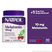Natrol  10mg Melatonin Gummies, Supplements for Sleeping, 60 Strawberry Gummies, 30 Day Supply