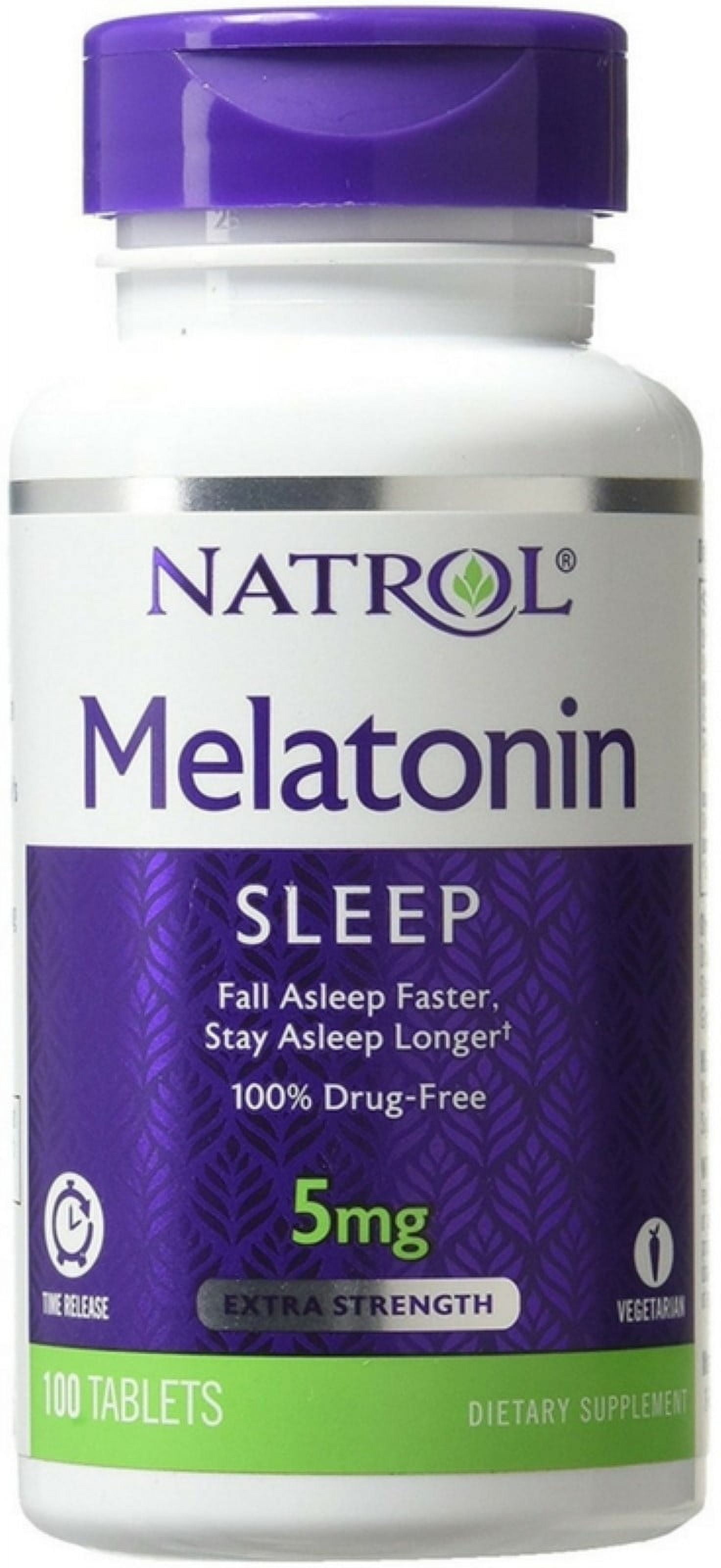Natrol Melatonin Time Release 5mg Tablets 100 ea (Pack of 6)