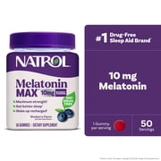 Natrol  MelatoninMax  Sleep Gummy, Blueberry Flavor, 10 mg, 50 Count