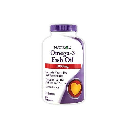 Natrol Omega3 Fish Oil Softgels, Lemon, 150 Ct