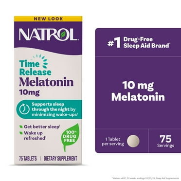 Natrol® Sleep Advanced Melatonin Time Release Tablets, Nighttime Sleep Aid, 10mg, 75 Count