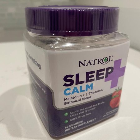 Natrol Sleep Plus Calm, Melatonin and L-Theanine Botancial Blend Gummies, 60 Count
