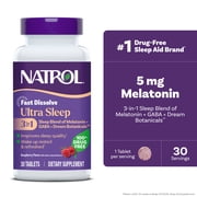 Natrol Ultra Sleep 3-in-1, Melatonin, GABA, Botanicals, 30 Dissolve Tablets